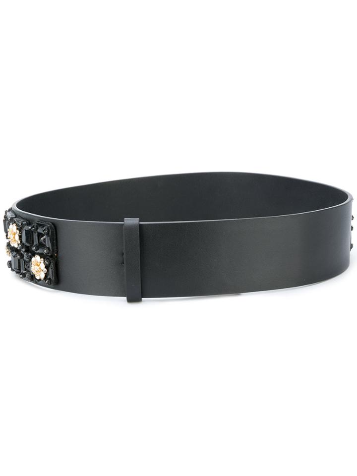 Marni Crystal Detail Belt - Black