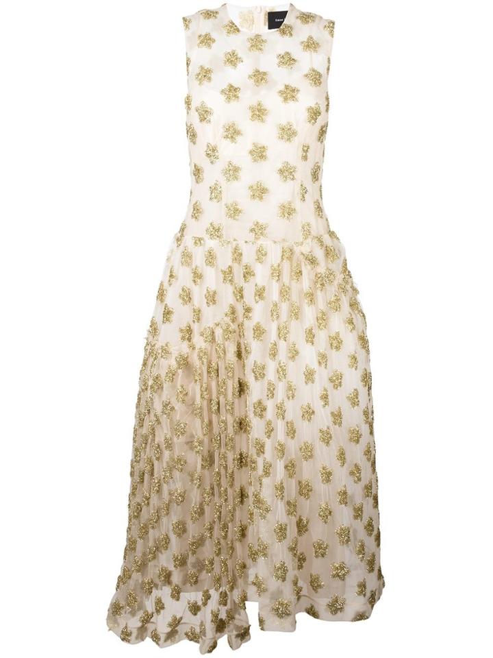 Simone Rocha Embellished Sheer Layer Dress - Nude & Neutrals