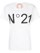 No21 Logo Mesh Panelled T-shirt - White