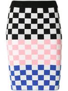 House Of Holland Checked Pencil Skirt - Black