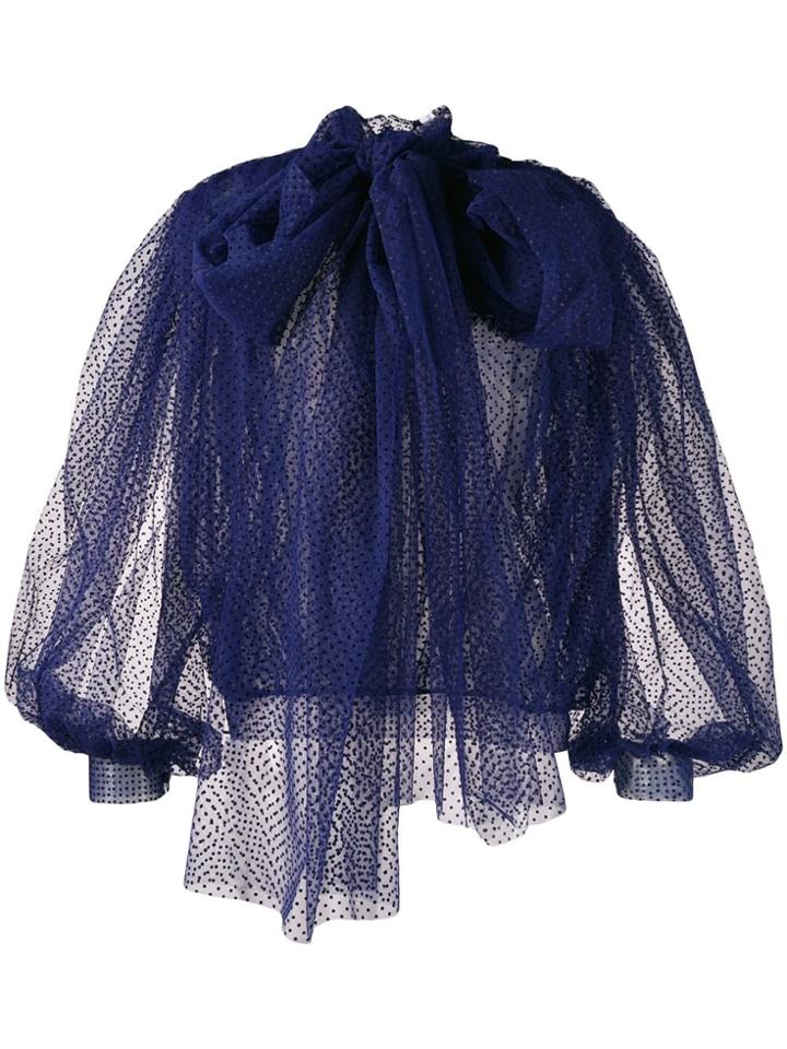 Palomo Spain Plumeti Tulle Blouse - Blue