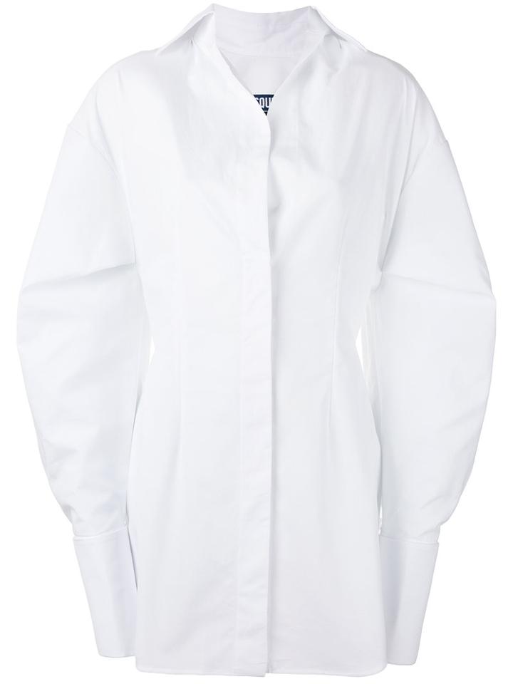 Jacquemus - Curved Sleeve Shirt Dress - Women - Cotton - 40, White, Cotton