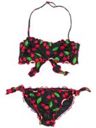 Mc2 Saint Barth Kids Cherry Print Bikini - Black