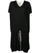 Uma Wang Drawstring T-shirt Dress, Women's, Size: Medium, Black, Silk/cashmere