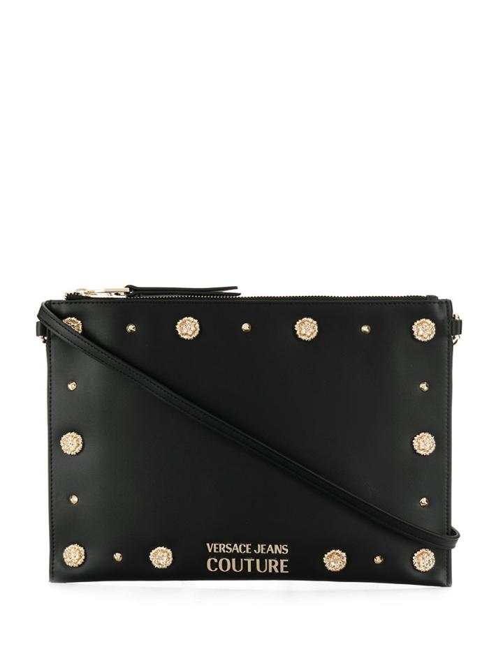 Versace Jeans Couture Lion Head Studs Crossbody Bag - Black