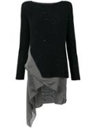 Fabiana Filippi Ribbed Sweater With Asymmetric Hem - Black