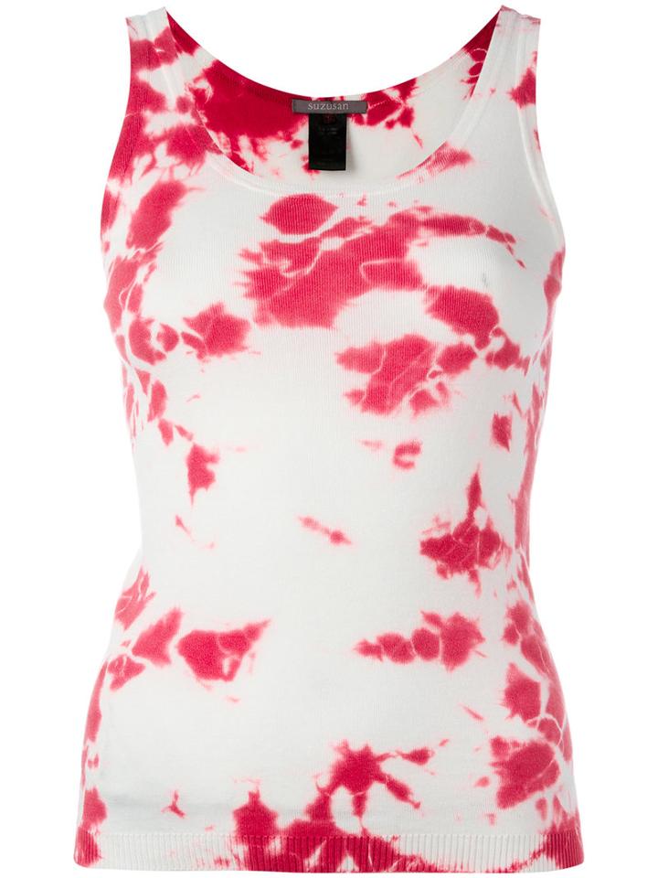 Suzusan Tie-dye Print Top, Women's, Size: Large, Red, Cotton/modal