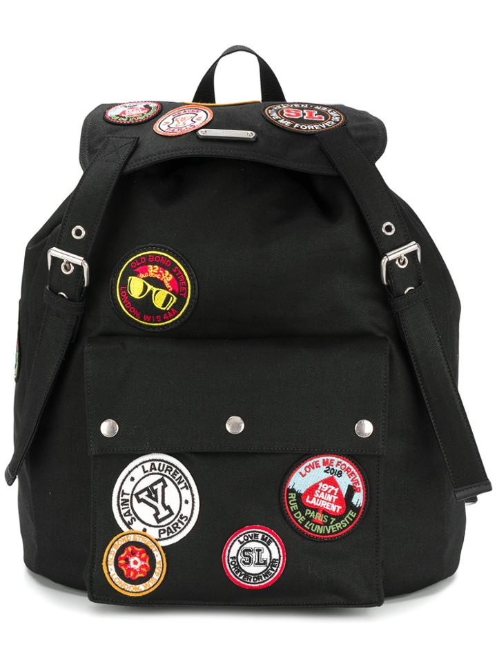 Saint Laurent Noe Patch-work Backpack - Black
