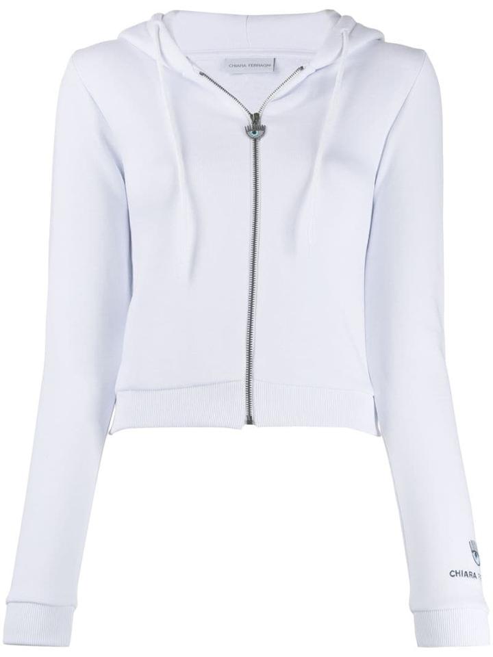 Chiara Ferragni Eye Zip Hoodie - White