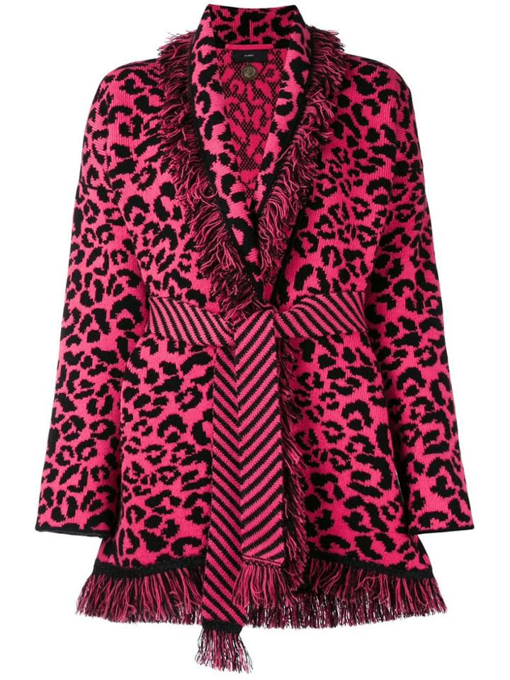 Alanui Cashmere Animal Print Cardigan - Pink