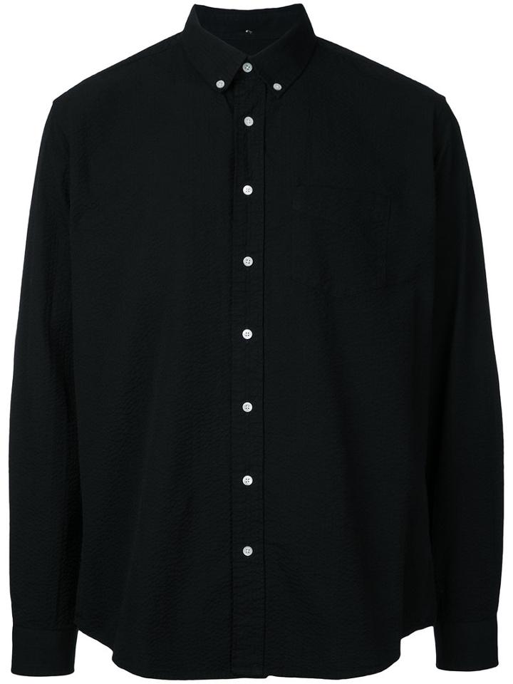 Schnaydermans - Leisure Seer Sucker Shirt - Men - Cotton - M, Black, Cotton