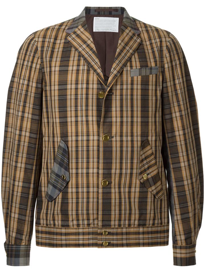 Kolor Madras Check Jacket - Brown