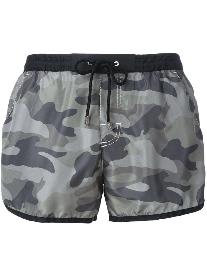 Mc2 Saint Barth - Camouflage Print Swim Shorts - Men - Polyamide/polyester/spandex/elastane - S, Green, Polyamide/polyester/spandex/elastane