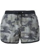 Mc2 Saint Barth - Camouflage Print Swim Shorts - Men - Polyamide/polyester/spandex/elastane - S, Green, Polyamide/polyester/spandex/elastane