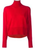 Mm6 Maison Margiela Slit Detail Knitted Jumper, Women's, Size: Medium, Red, Wool