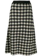 Gucci Houndstooth Knitted Midi Skirt - Black