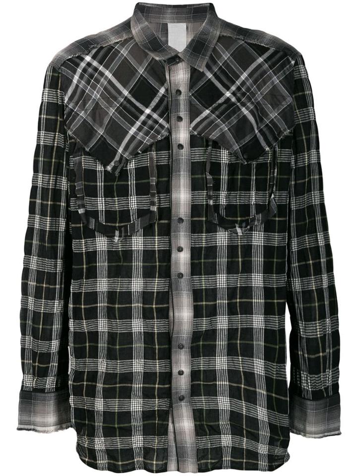 Carpe Diem Wrinkled Effect Button Shirt - Grey