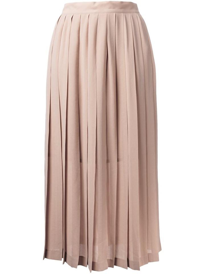 Cityshop Pleated Midi Skirt, Women's, Size: 36, Brown, Polyester/cupro