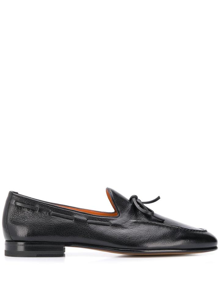 Santoni Knot Detail Loafers - Black