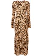 Dvf Diane Von Furstenberg Long-sleeve Woven Wrap Dress - Brown