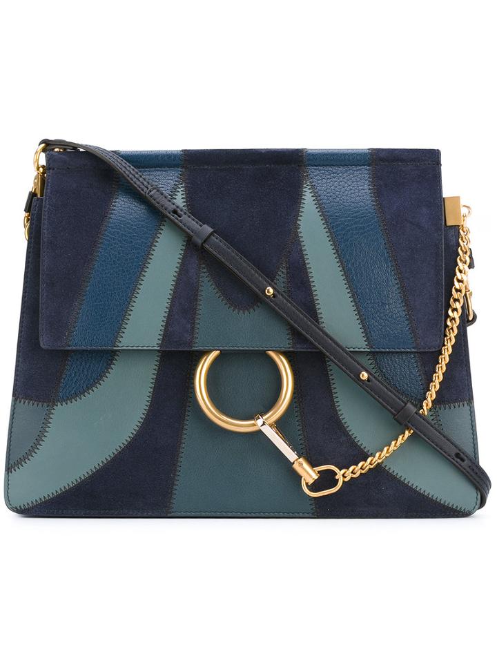 Chloé - Faye Shoulder Bag - Women - Calf Leather/suede - One Size, Women's, Blue, Calf Leather/suede