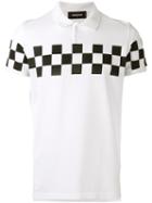 Dsquared2 Chest Checkerboard Polo Shirt, Men's, Size: Small, White, Cotton