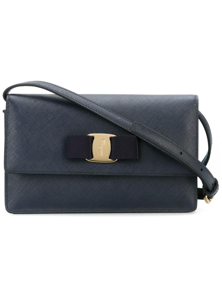Salvatore Ferragamo Ginny Crossbody Bag, Women's, Blue, Calf Leather