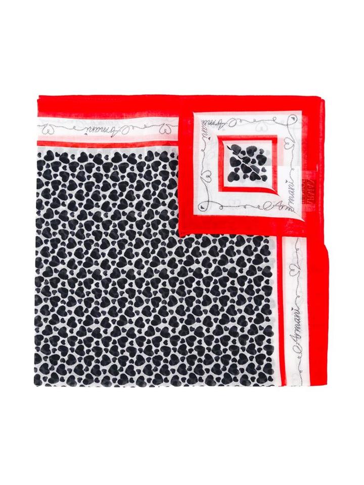 Armani Junior Heart Print Scarf, Girl's, Black