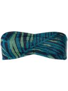Circus Hotel Tropical Lamé Bikini Top - Blue