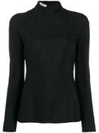 Valentino Turtleneck Fitted Blouse - Black