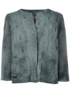 Avant Toi - Distressed Overdyed Knitted Jacket - Women - Cotton/linen/flax/polyamide/cashmere - L, Women's, Green, Cotton/linen/flax/polyamide/cashmere