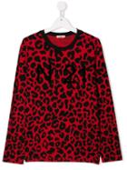 Nº21 Kids Teen Leopard Print Top - Red