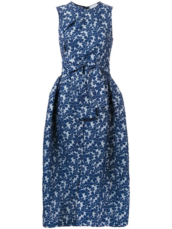 Scanlan Theodore Bubble Floral Brocade Dress, Size: 6, Blue, Polyester