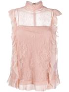 Red Valentino Dentelle Fleurs Lace Blouse - Pink