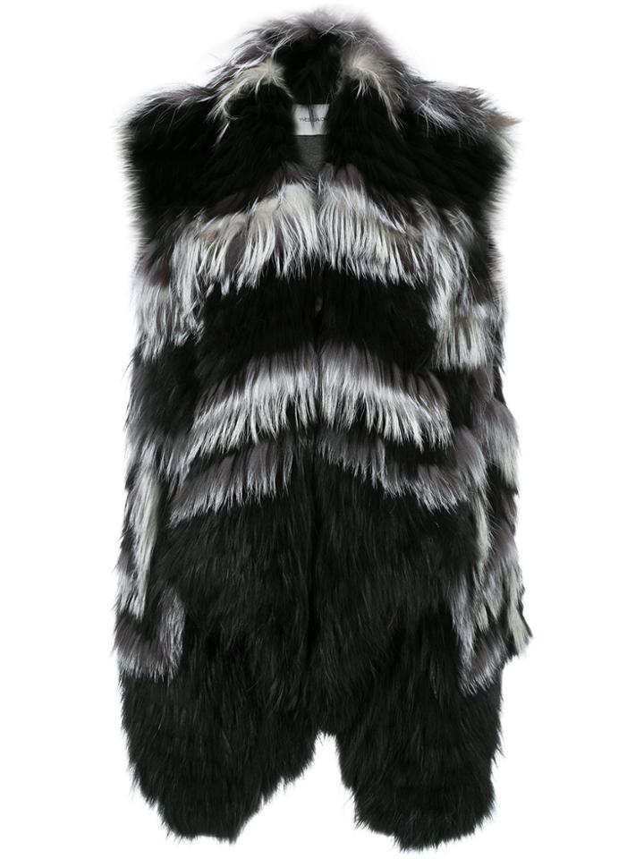 Yves Salomon Sleeveless Coat - Black