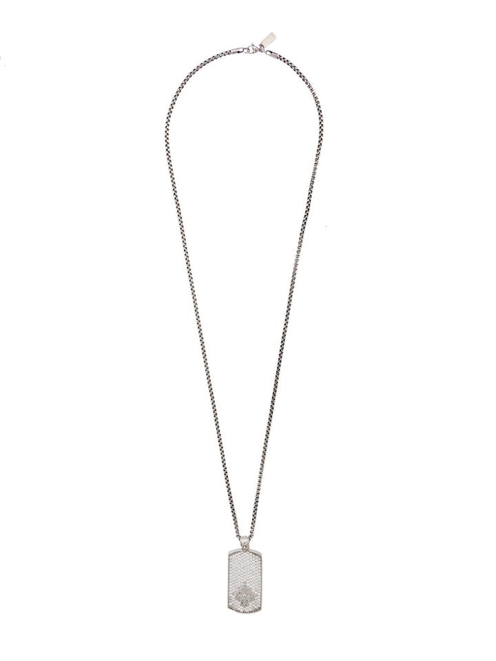 Nialaya Jewelry Dog Tag Necklace - Grey