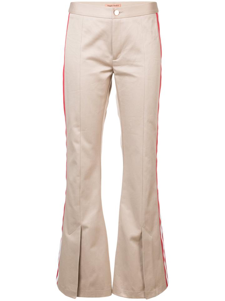 Maggie Marilyn Side Stripe Flared Trousers - Nude & Neutrals