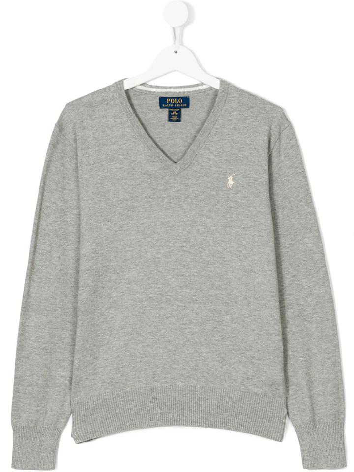 Ralph Lauren Kids V-neck Sweater - Grey