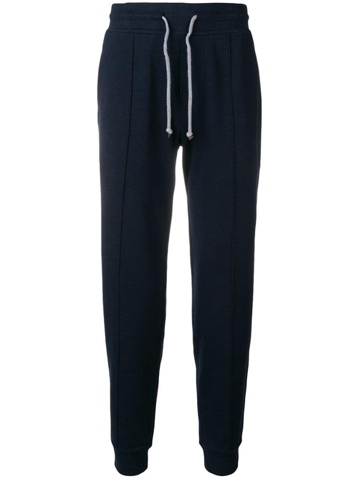 Brunello Cucinelli Piped Seams Track Pants - Blue