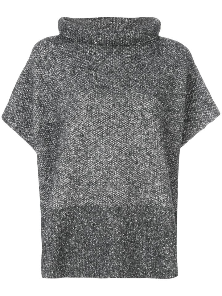 Fabiana Filippi Textured Poncho Sweater - Grey