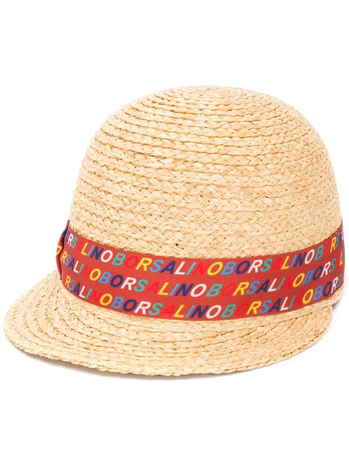 Borsalino Woven Logo Hat - Brown