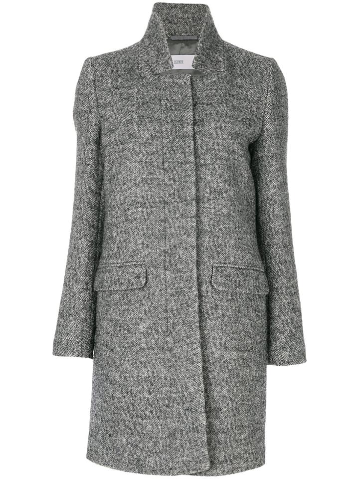 Closed Single-breasted Coat - Grey