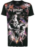 Balmain Distress Galaxy Print T-shirt - Black