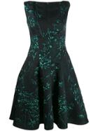 Talbot Runhof Korbut Silk Jacquard Dress - Black