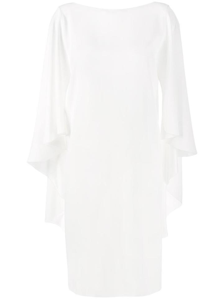 Alberta Ferretti Cape-effect Dress, Women's, Size: 38, White, Rayon/acetate