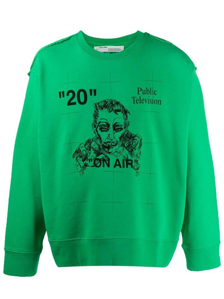 Off-white Public Television Sweatshirt - Green