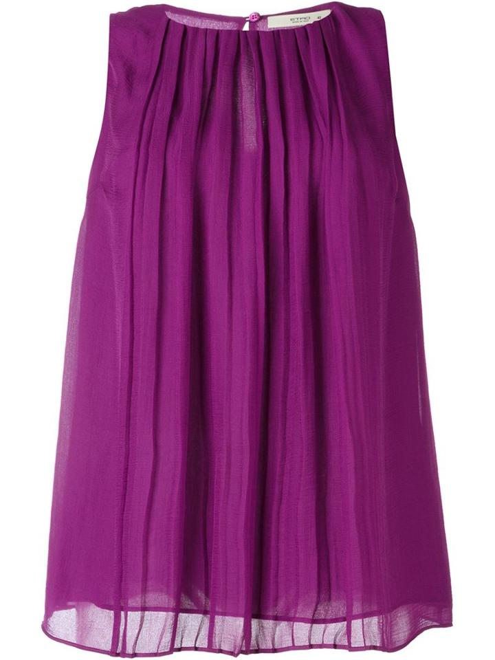 Etro Pleated A-line Top, Women's, Size: 44, Pink/purple, Silk