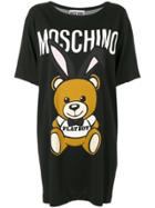 Moschino Playboy Teddy Bear T-shirt Dress - Black