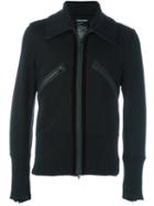 Ann Demeulemeester Zipped-up Sweater, Men's, Size: Medium, Black, Cotton/lyocell