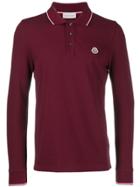 Moncler Logo Long-sleeve Polo Shirt - Red